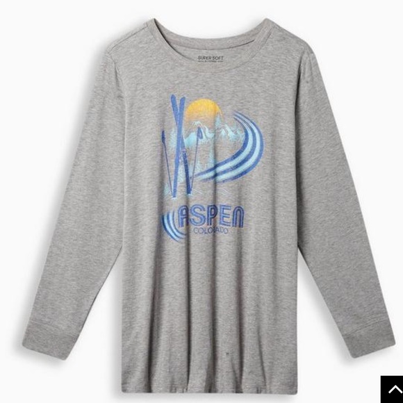 NWOT Torrid Aspen Classic Fit Super Soft Slub Crew Neck Long Sleeve Tee - Picture 1 of 7